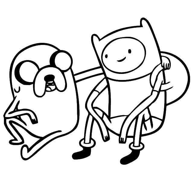 Coloring Finn and Jake are friends. Category adventure time. Tags:  The character from the cartoon, "Adventure Time".