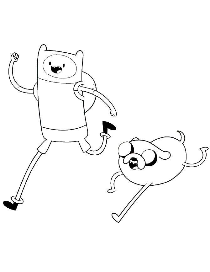 Coloring Finn and Jake. Category Characters cartoon. Tags:  Finn, geek.