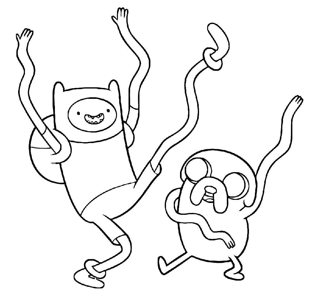 Coloring Finn and Jake. Category Cartoon character. Tags:  Finn, geek.