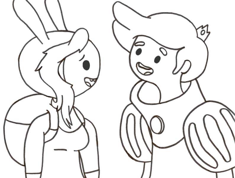 Coloring Fionna and the Duke. Category adventure time. Tags:  The character from the cartoon, "Adventure Time".