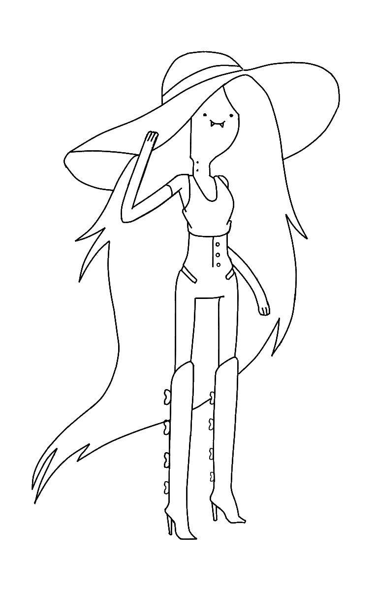 Coloring Marceline. Category adventure time. Tags:  The character from the cartoon, "Adventure Time".