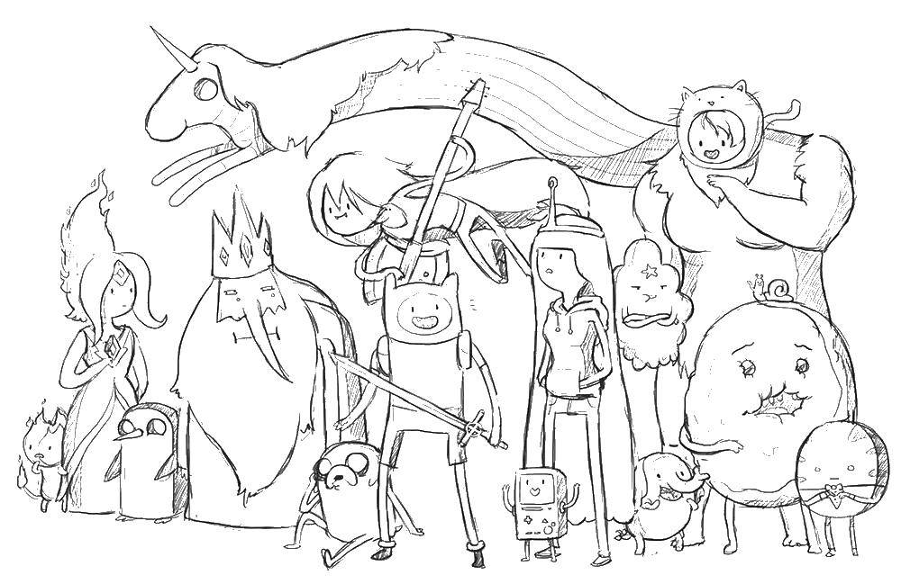 Coloring The characters of adventure time. Category coloring. Tags:  the characters.