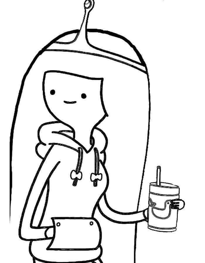 Coloring Princess bubblegum. Category Cartoon character. Tags:  The character from the cartoon, "Adventure Time".