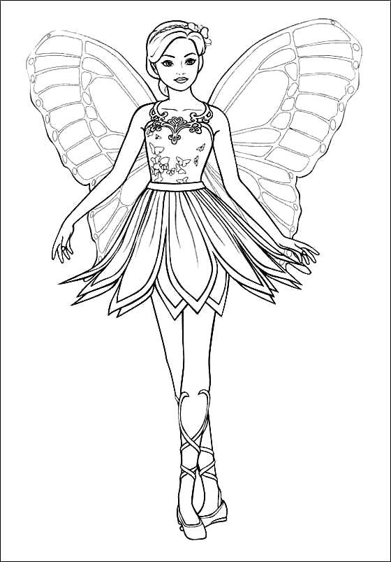 Coloring Barbie - fairy. Category Barbie . Tags:  Barbie , fairy, forest.