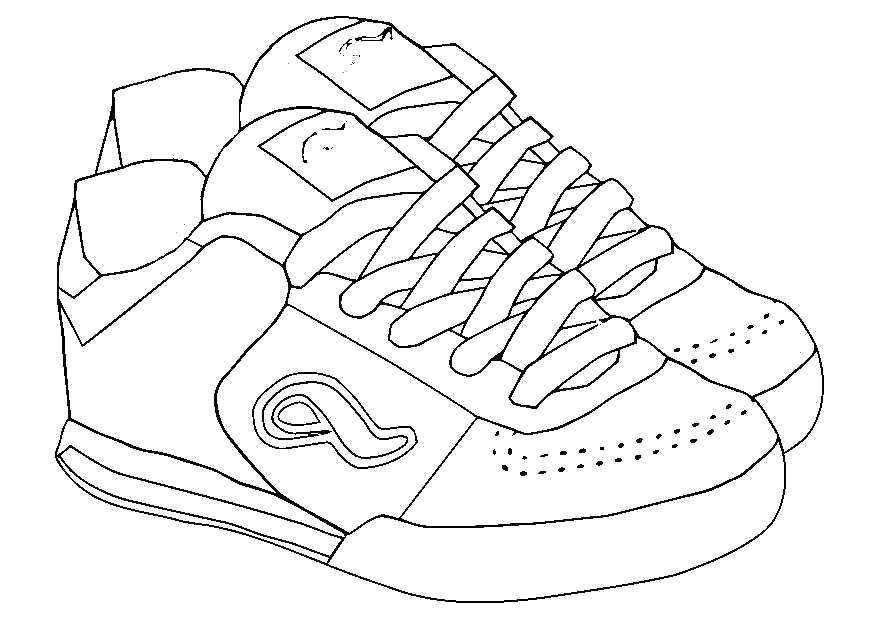 Название: Раскраска Кроссовки на шнурках. Категория: обувь. Теги: Обувь, кроссовки, шнурки.