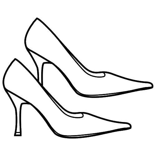 Название: Раскраска Женские туфли. Категория: туфли. Теги: Туфли, обувь, каблук.