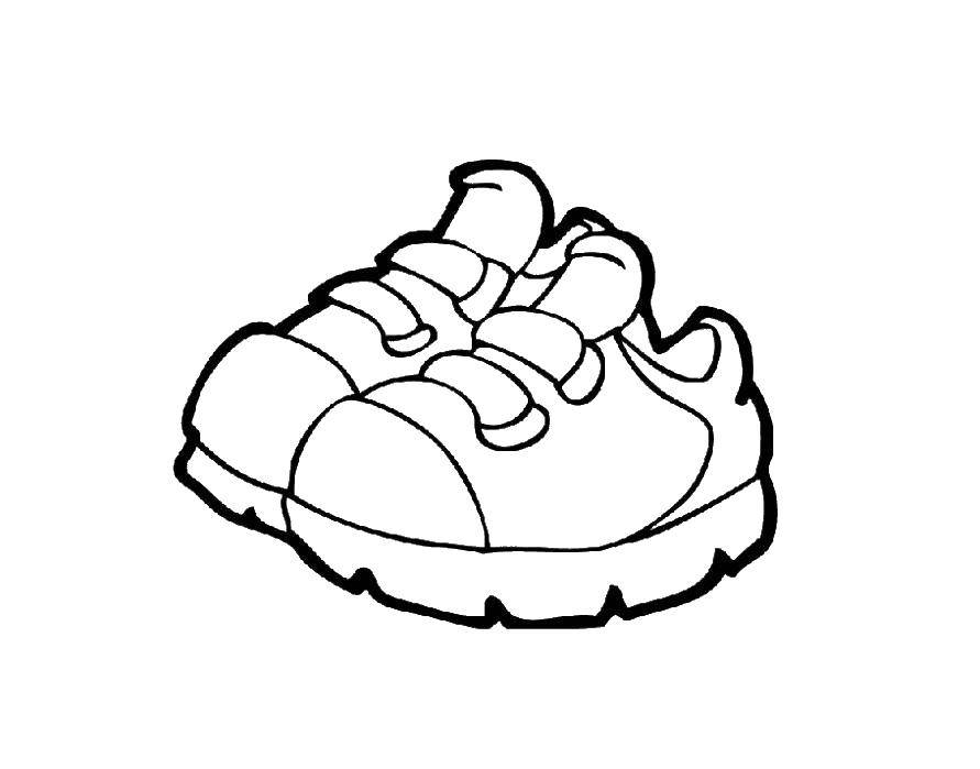 Coloring Baby sneakers. Category shoes. Tags:  Shoes, sneakers, laces.
