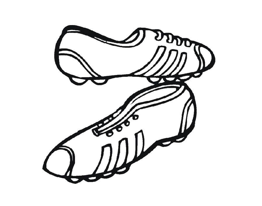 Название: Раскраска Футбольные кроссовки. Категория: обувь. Теги: Обувь, кроссовки, шнурки.