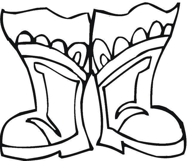 Название: Раскраска Сапоги. Категория: сапоги. Теги: Обувь, сапожки.