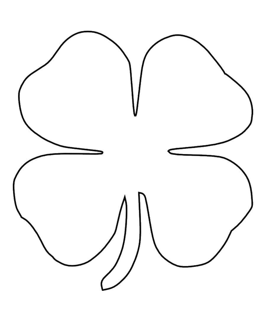 Coloring Clover. Category The contours of the leaves. Tags:  four leaf clover.