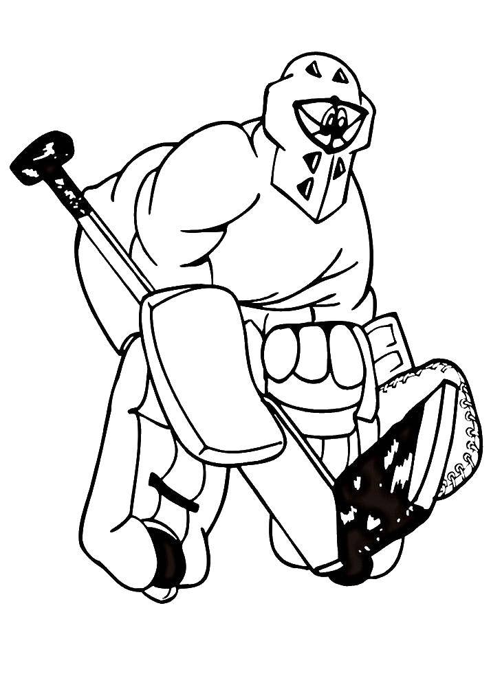 Coloring Hockey player. Category wild animals. Tags:  Hockey player.