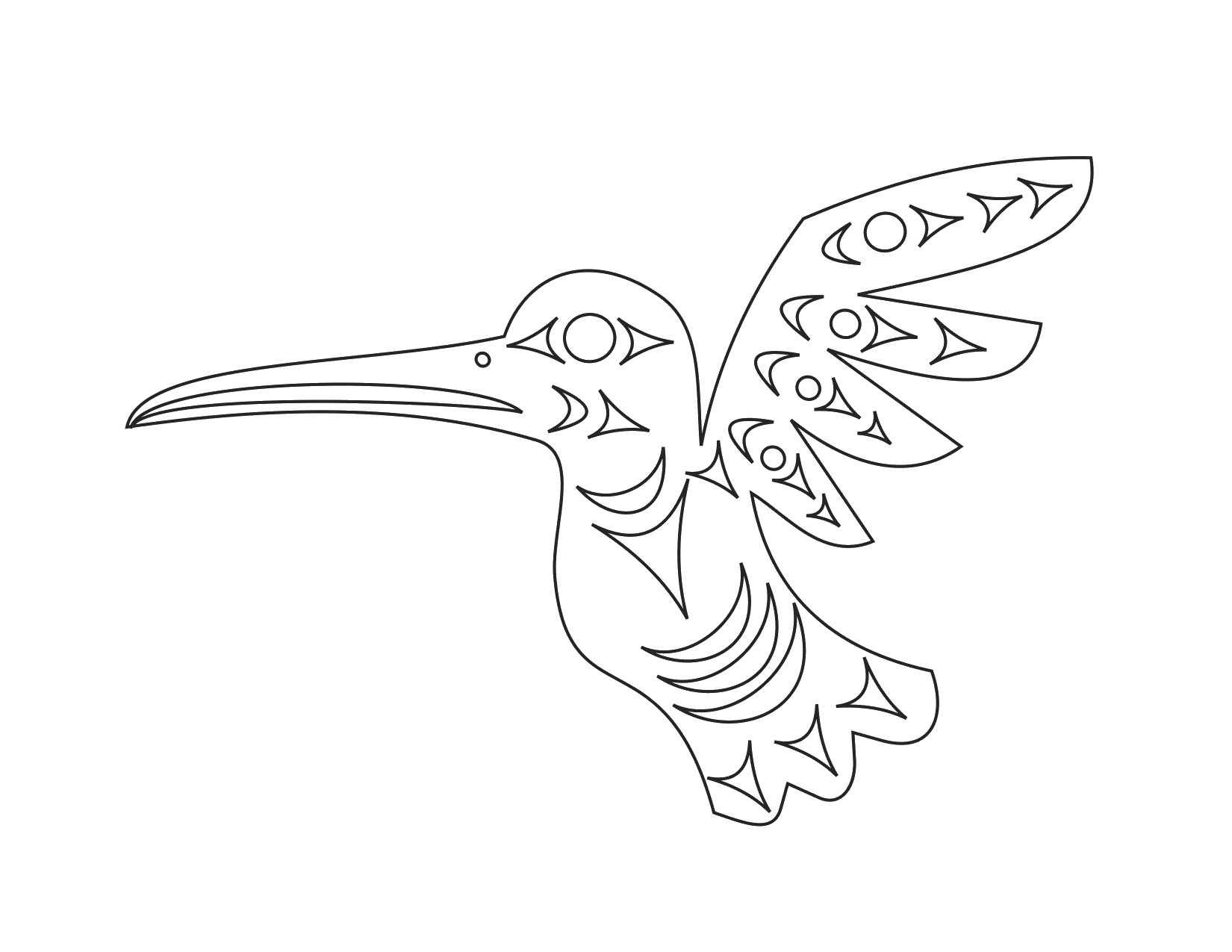 Coloring Hummingbird. Category The contours for cutting out the birds. Tags:  Hummingbird.