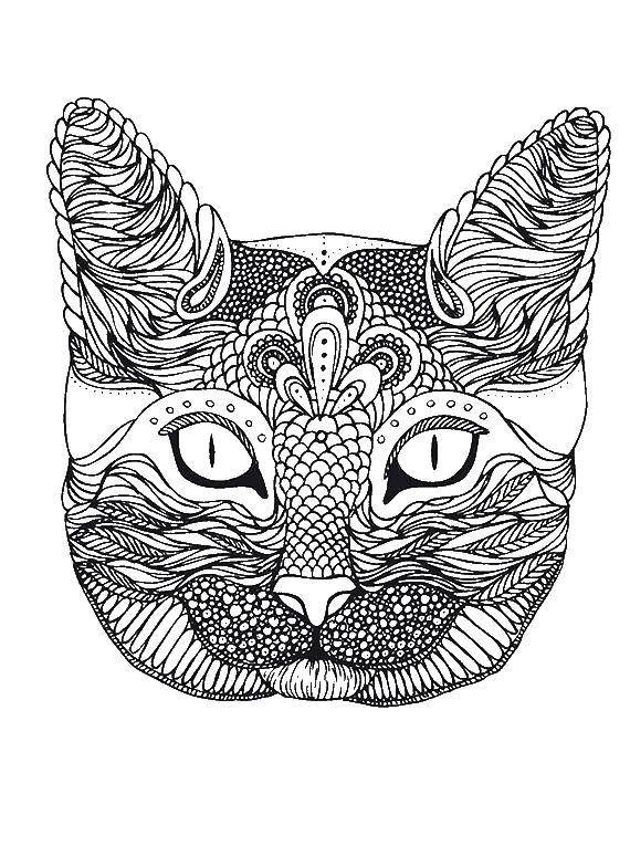 Coloring Cat patterns. Category patterns. Tags:  Patterns, animals.