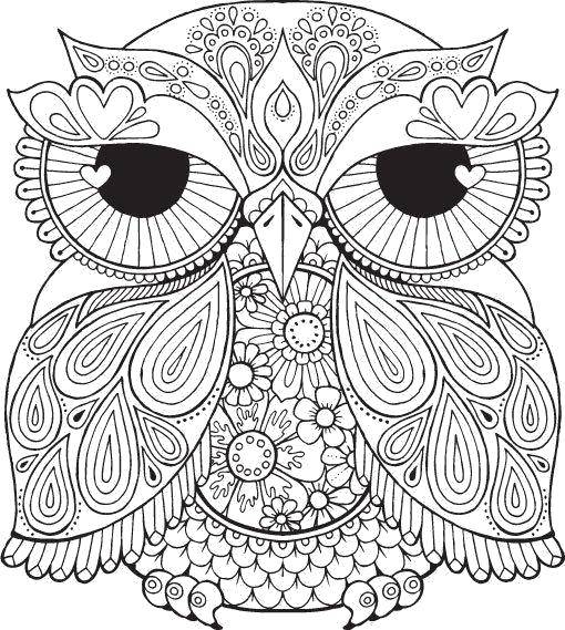 Coloring Patterned owl. Category patterns. Tags:  Pattern, animals, owl.