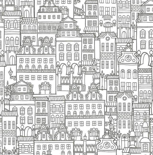 Опис: розмальовки  Містечко. Категорія: місто. Теги:  Місто , будинки, будівлі.