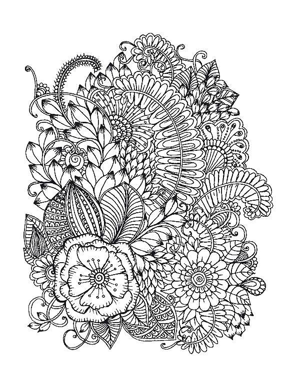 Coloring Floral pattern. Category patterns. Tags:  Patterns, flower.