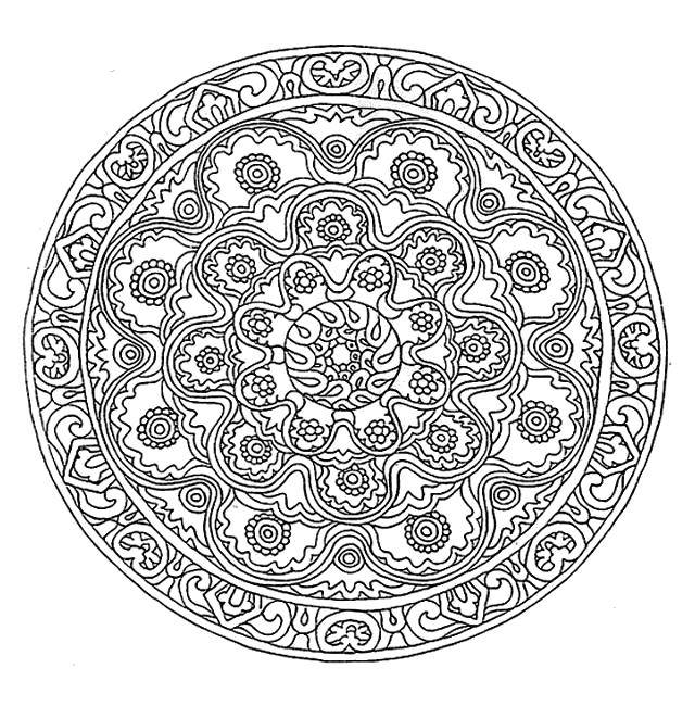 Coloring Patterned circle. Category pattern . Tags:  Patterns, geometric.