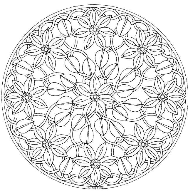 Coloring Patterned circle. Category patterns. Tags:  Patterns, geometric.