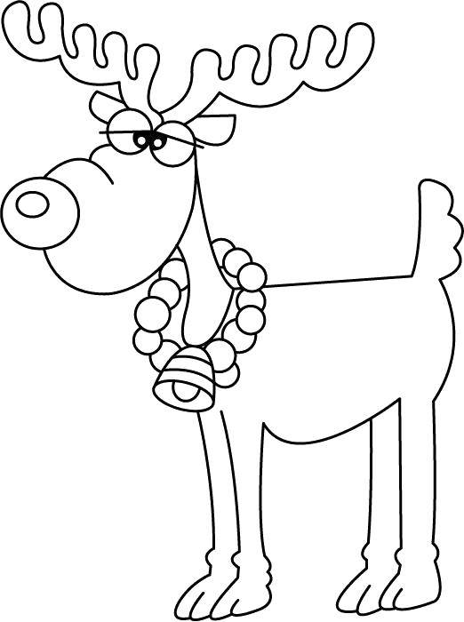 Название: Раскраска Рождественский олень. Категория: Рождество. Теги: Рождество, Санта Клаус.