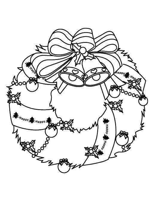 Coloring Christmas wreath. Category Christmas. Tags:  Christmas, Christmas toy.