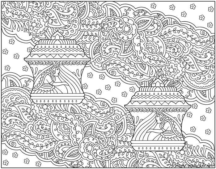 Coloring The patterned composition. Category patterns. Tags:  Patterns, people.
