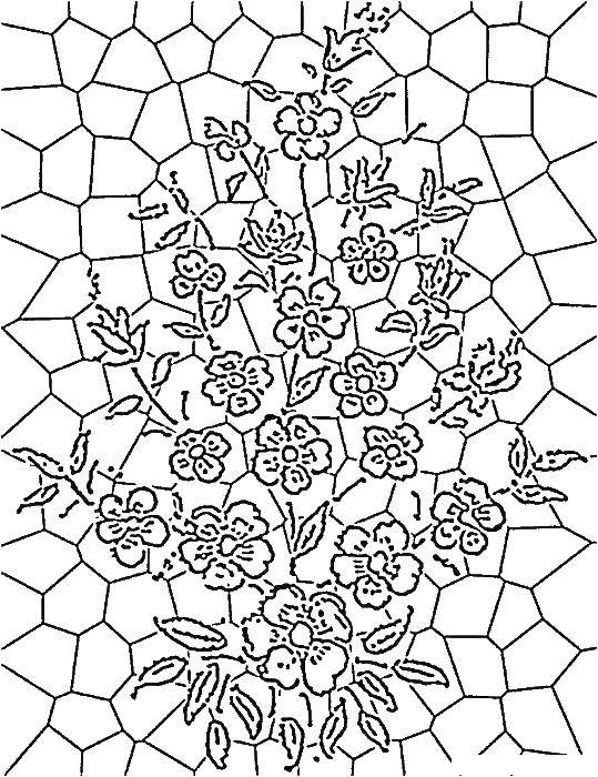 Coloring Patterned stained glass. Category for stained glass. Tags:  Stained glass, pattern.