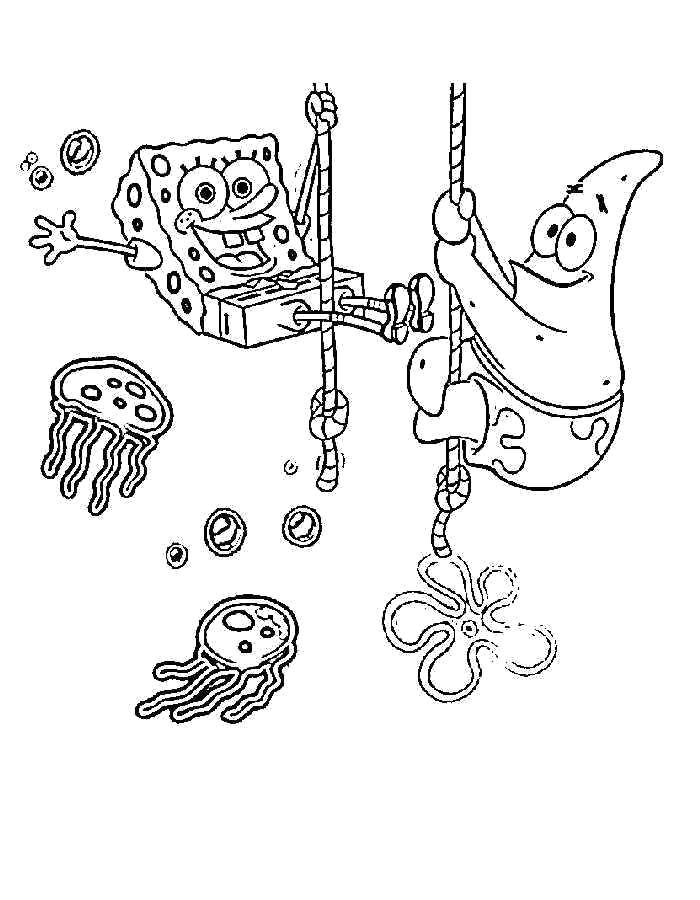 Coloring Sponge Bob square pants and Patrick. Category Cartoon character. Tags:  Cartoon character, spongebob, spongebob, Patrick.