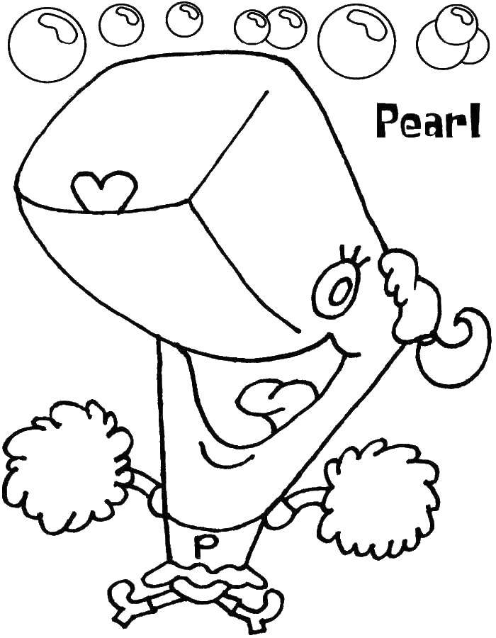 Coloring Pearl. Category Spongebob. Tags:  Cartoon character, spongebob, spongebob, pearl.