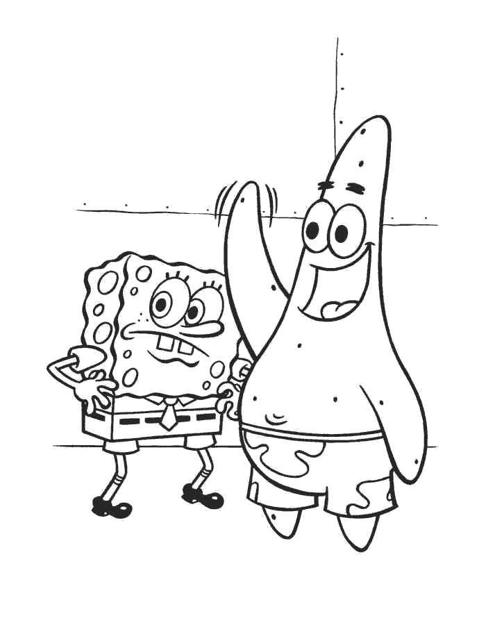 Coloring Spongebob and Patrick. Category Spongebob. Tags:  Cartoon character, spongebob, spongebob, Patrick.