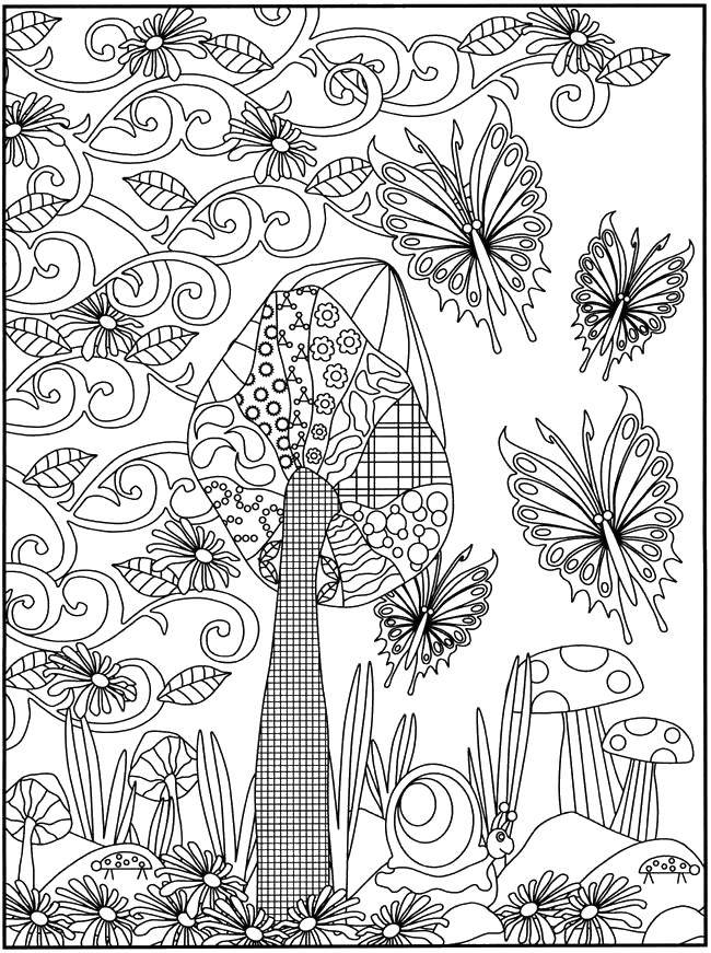 Coloring Magic forest. Category the forest. Tags:  Forest, trees, nature, animals.