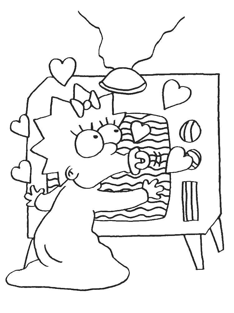 Coloring Maggie Simpson. Category Cartoon character. Tags:  Cartoon character, Simpsons.