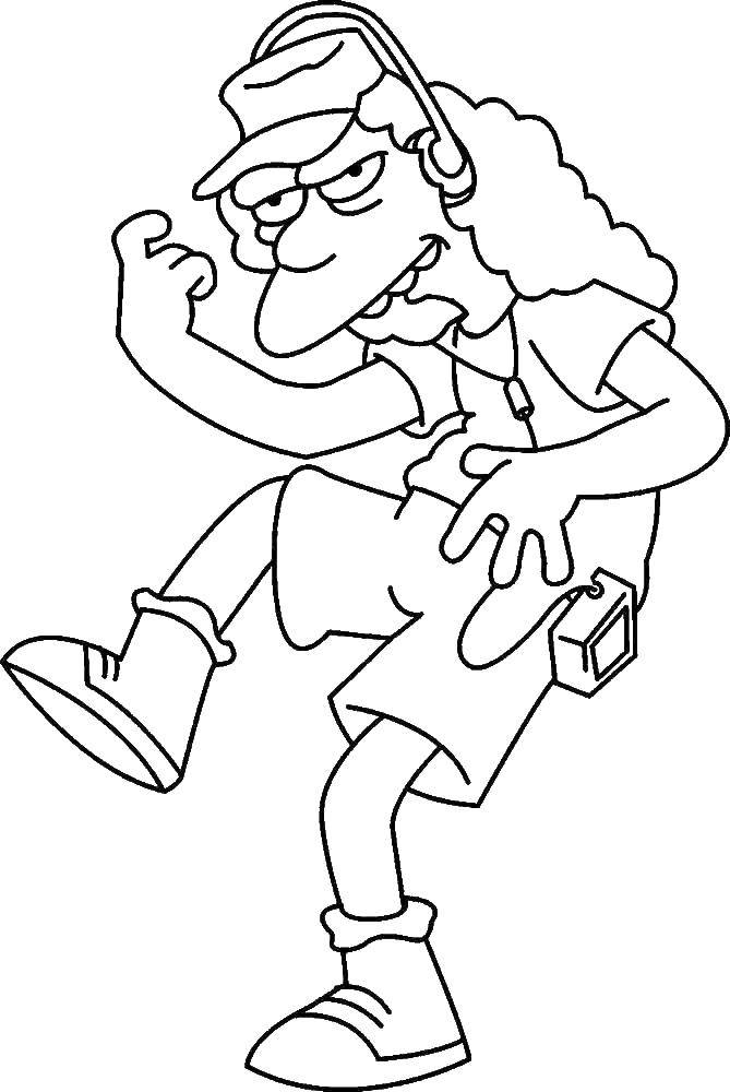 Coloring MoE szyslak. Category Cartoon character. Tags:  Cartoon character, Simpsons.