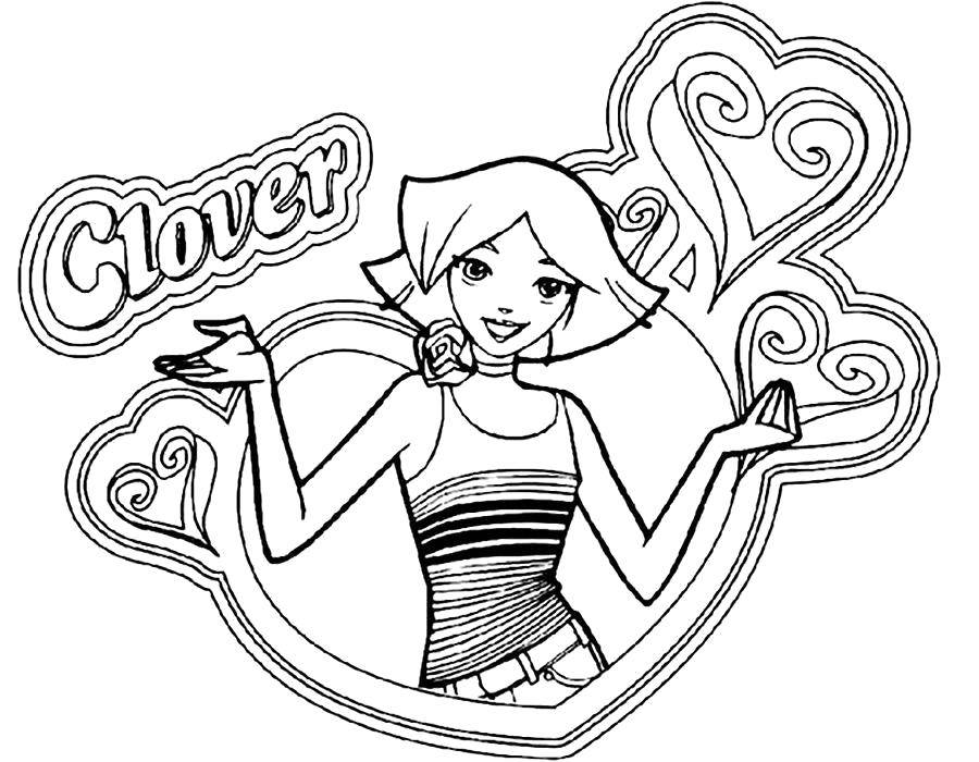 Coloring Spy clover. Category totally spies. Tags:  Totally Spies, Great Spies, Clover.