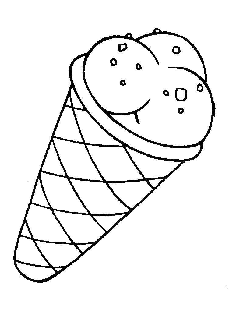 Название: Раскраска Мороженное в шариках. Категория: мороженое. Теги: Мороженное, сладость, дети.