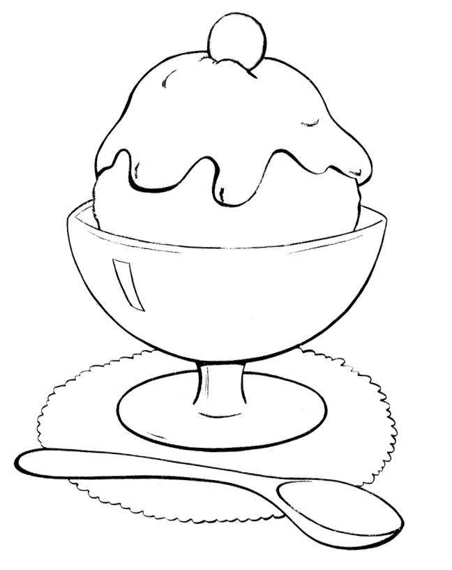 Coloring Ice cream in a bowl. Category ice cream. Tags:  Ice cream, sweetness, children.