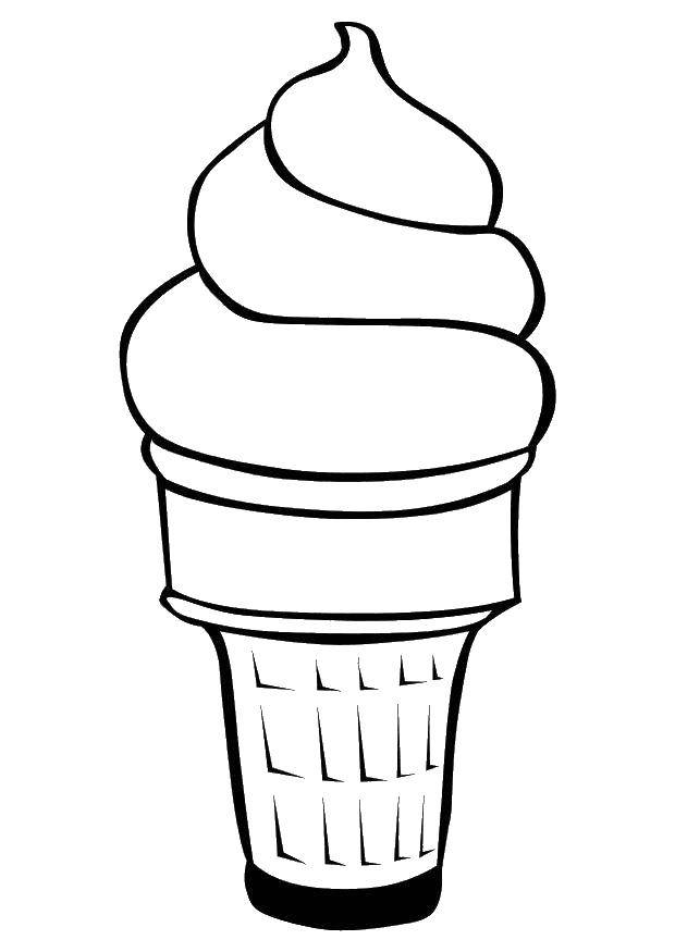 Название: Раскраска Мороженое в стаканчике. Категория: мороженое. Теги: Мороженое, сладость, дети.
