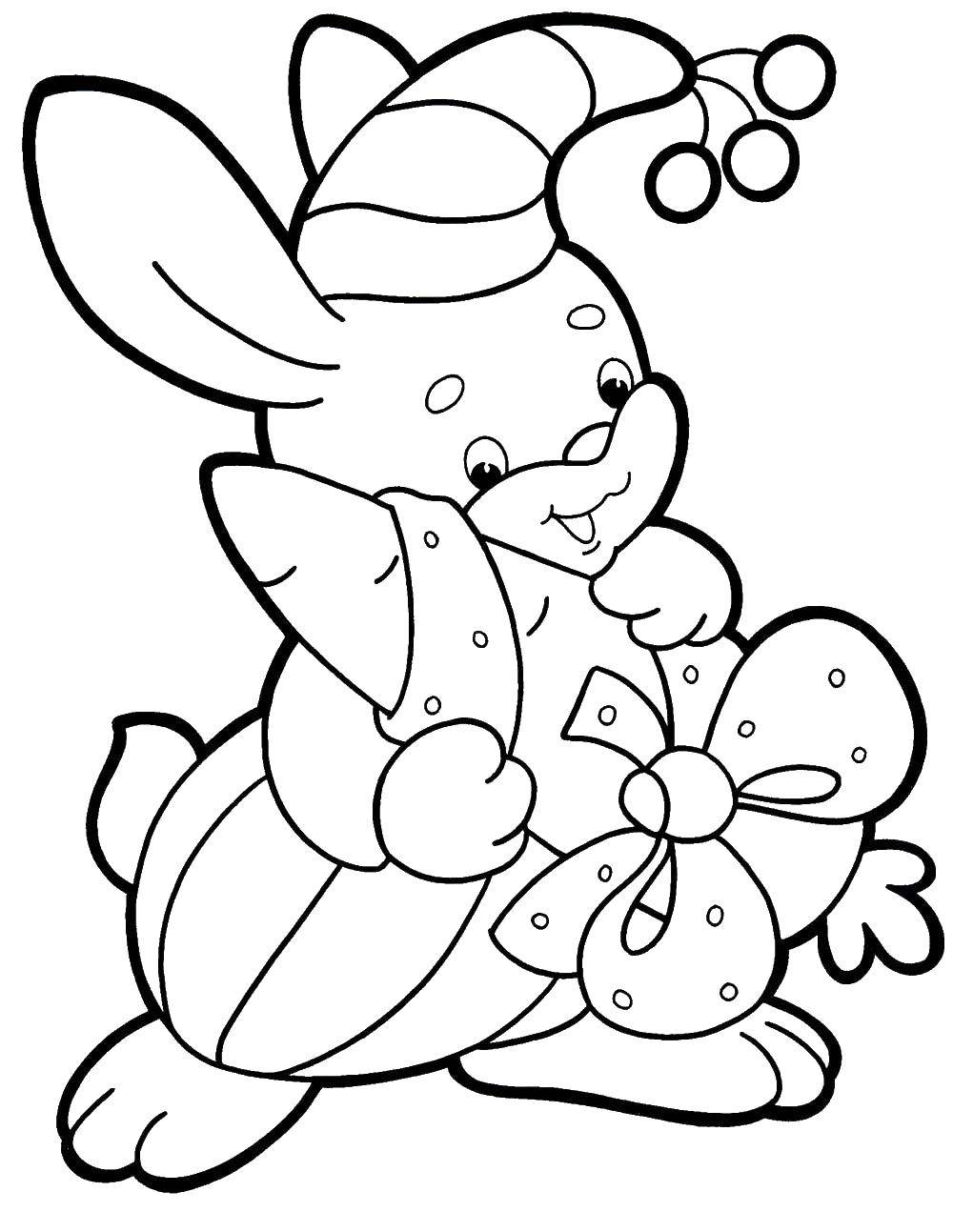 Coloring Carrot for Bunny. Category gifts. Tags:  Gifts, holiday.