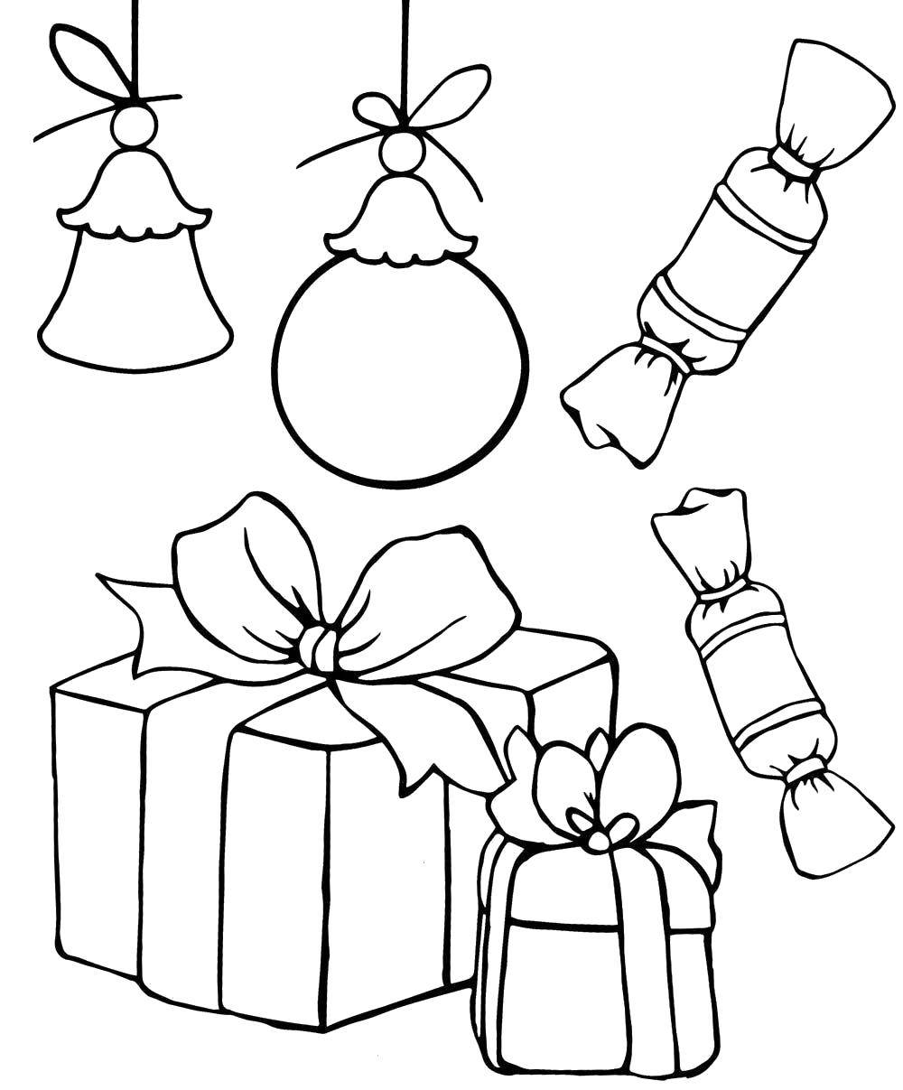 Coloring Christmas gifts. Category gifts. Tags:  Gifts, holiday.
