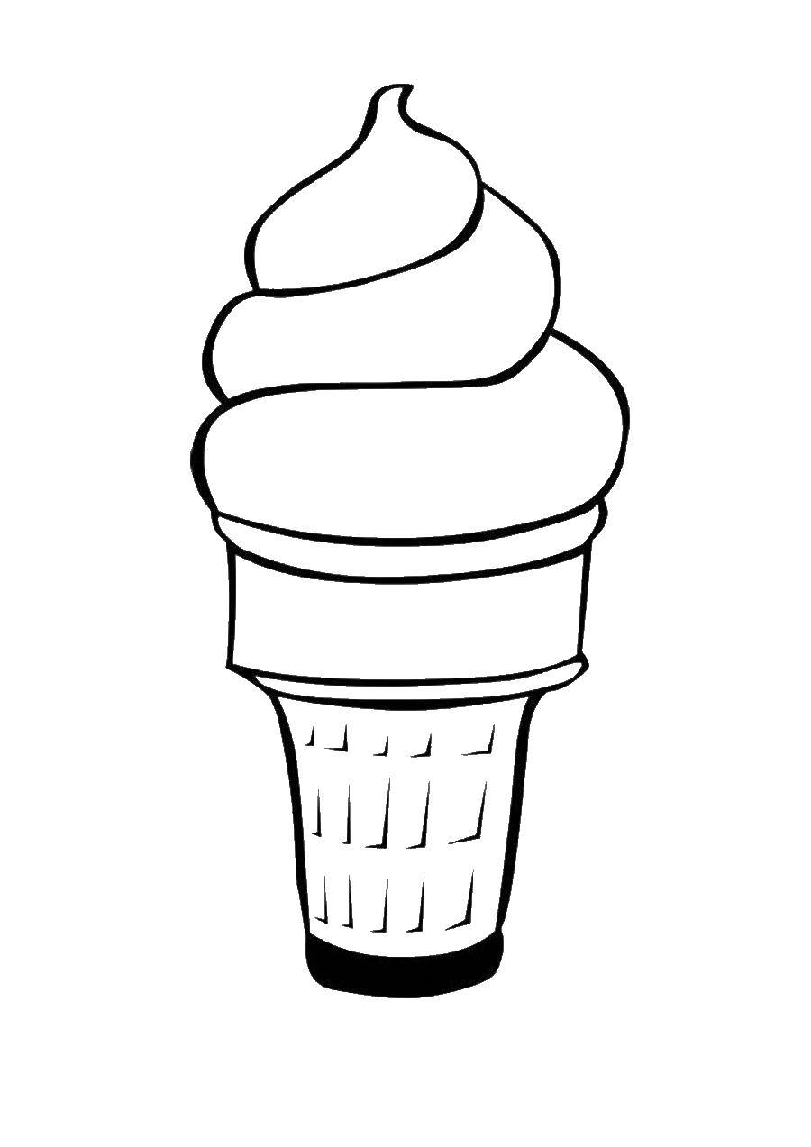 Название: Раскраска Мороженое в стаканчике. Категория: мороженое. Теги: вафельный стакан, мороженое.