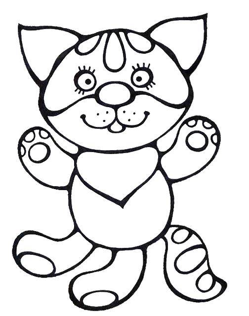 Coloring Funny kitten. Category seals. Tags:  Animals, kitten.