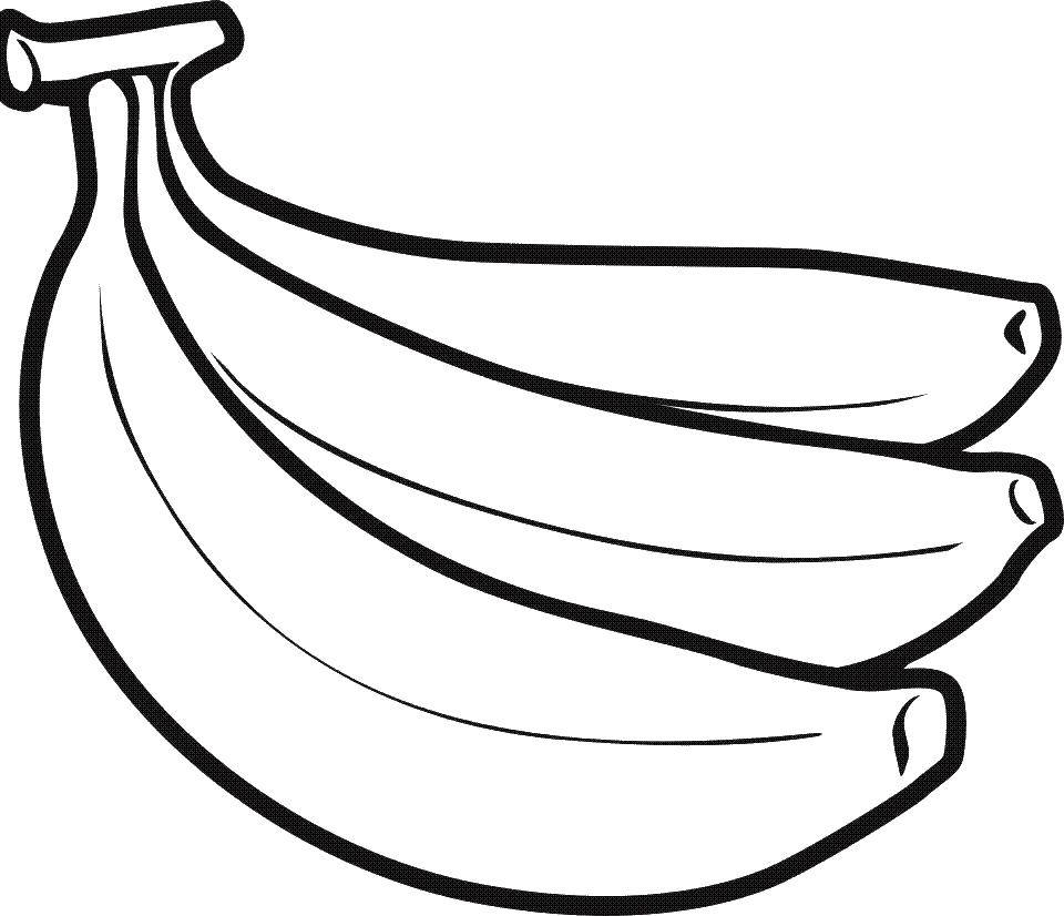 Название: Раскраска Связка бананов. Категория: фрукты. Теги: фрукты, банан.
