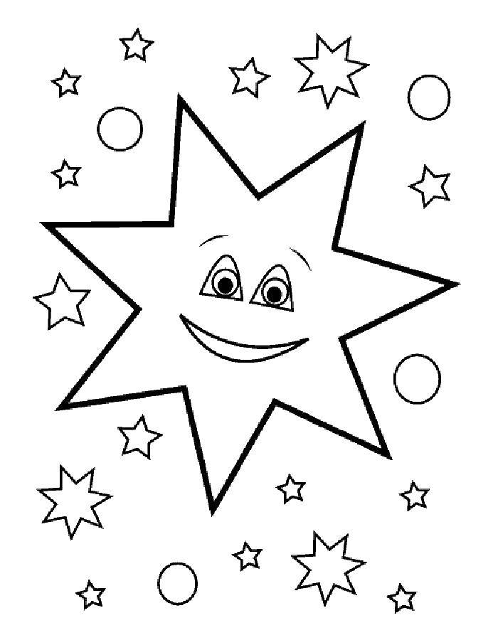 Название: Раскраска Веселая звезда. Категория: звездочки. Теги: Звездочки, ночь.