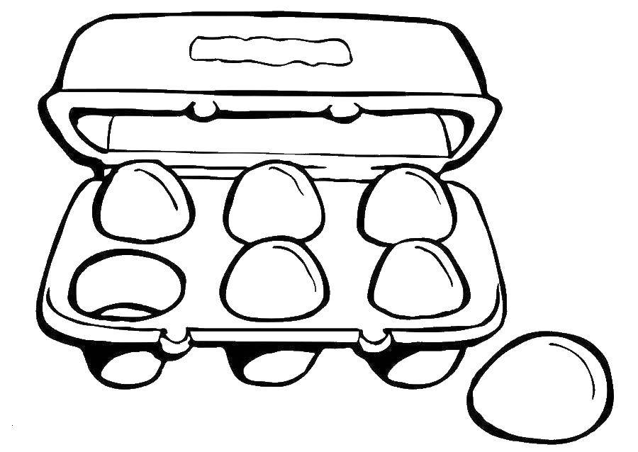 Название: Раскраска Яйца в коробке. Категория: продукты. Теги: коробка, яйца.