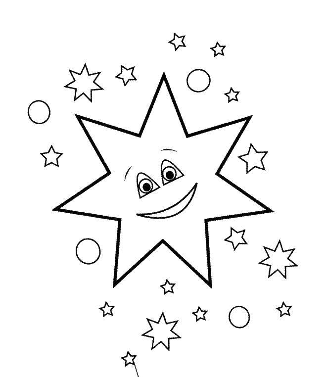 Coloring Star. Category sprockets. Tags:  Stars, night, sky.