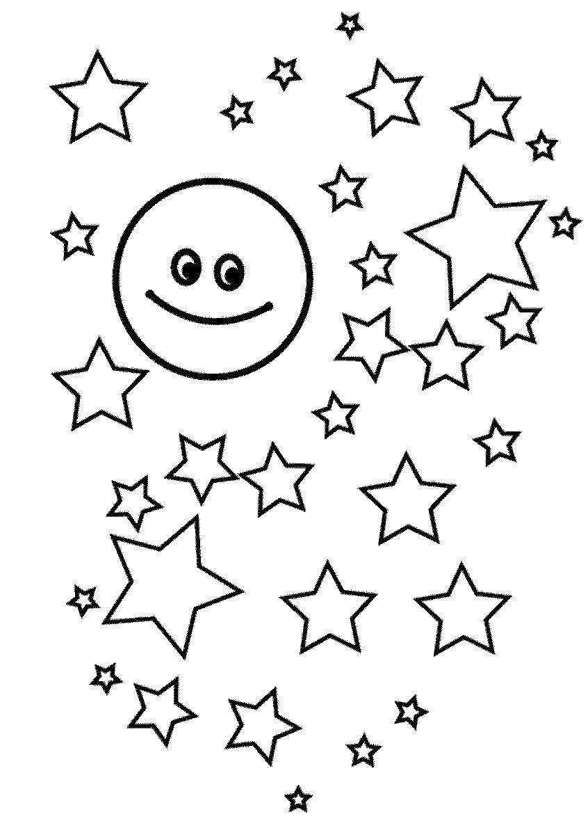 Coloring Starry sky. Category sprockets. Tags:  Stars, night.