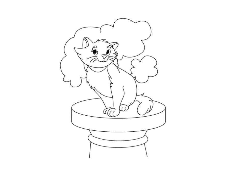 Coloring Cute kitty. Category seals. Tags:  Animals, kitten.