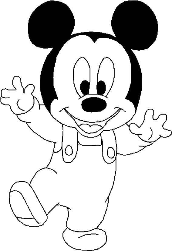 Coloring Little Mickey. Category Mickey mouse. Tags:  Disney, Mickey Mouse.