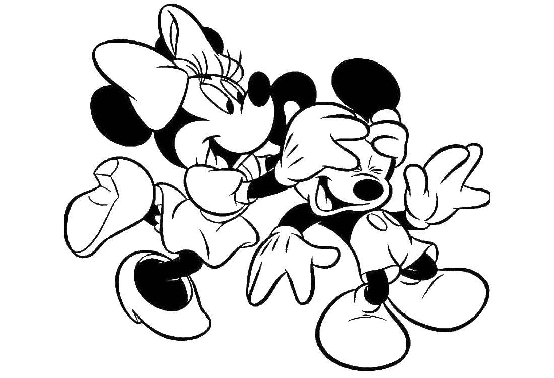 Coloring Mickey and Minnie mouse. Category Mickey mouse. Tags:  Disney, Mickey Mouse.