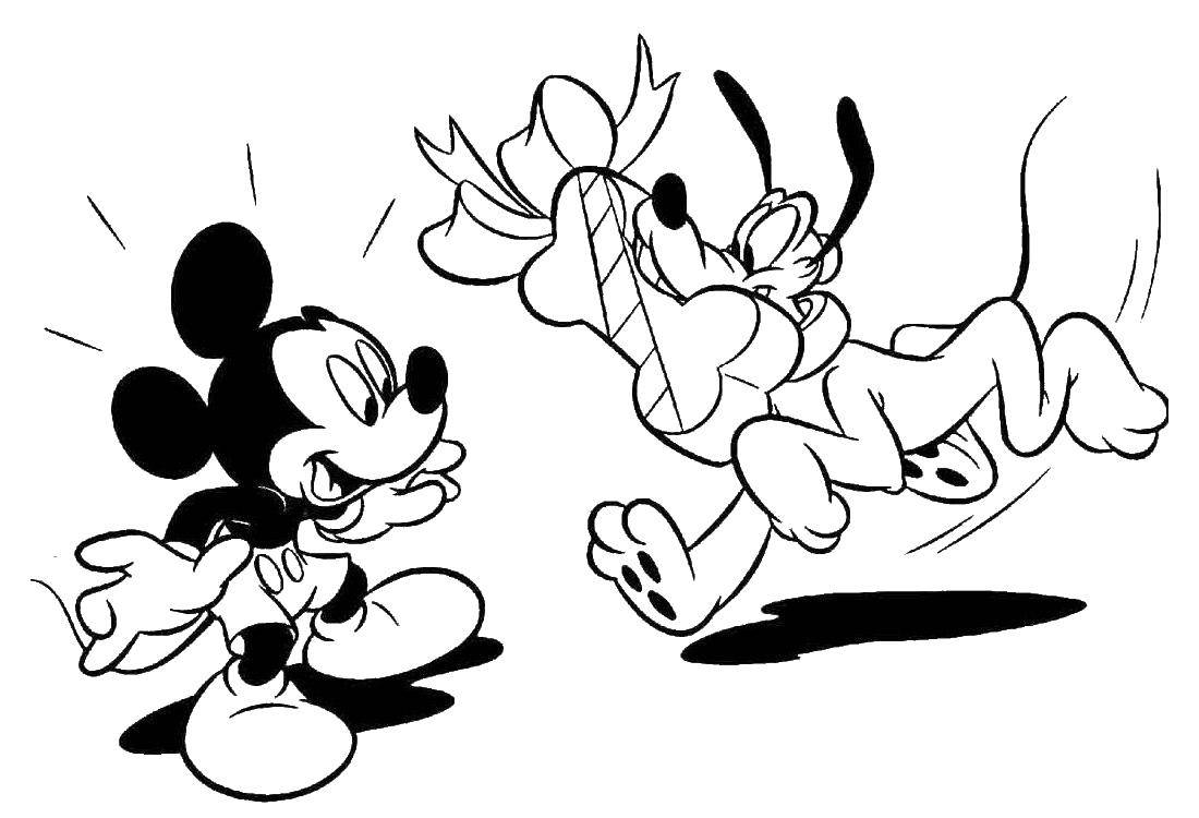 Coloring Mickey and Pluto. Category Mickey mouse. Tags:  Disney, Mickey Mouse.