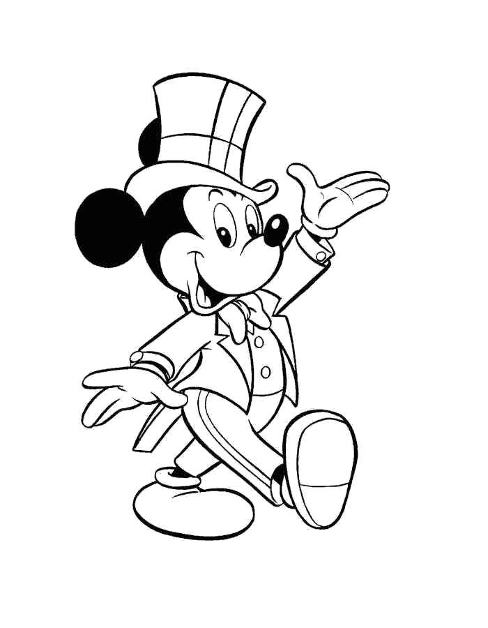 Coloring Mickey mouse in a beautiful suit. Category Mickey mouse. Tags:  Disney, Mickey Mouse.